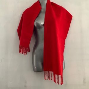 Vintage Burberry Red Wool Wrap Scarf